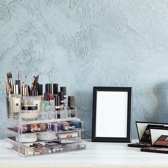 Make-up Organizer - Tweedelig - Cosmetica Opbergdoos - Transparant
