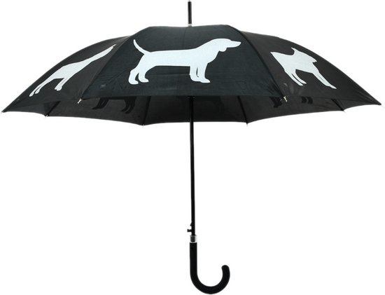 Paraplu honden reflecterend / zwart - Default Title