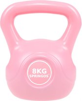 Springos PVC Kettle Bell | Kettlebell | 8 kg | Roze