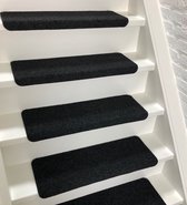 Tapis d'escalier 15 x Noir uni 65x22x3,5cm droit