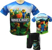 Minecraft Shirt + Broek Set | alle maten | PS4 / Nintendo Switch / Lego Minecraft Game | Sport/Gym Kleding | Maat S (164)