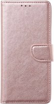 Kunstleer Bookcase Hoesje Met Pasjeshouder Samsung Galaxy A21s Roze - Telefoonhoesje - Smartphonehoesje - Zonder Screen Protector