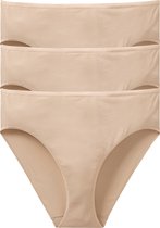 SCHIESSER Cotton Essentials dames slips (3-pack) - beige -  Maat: 3XL
