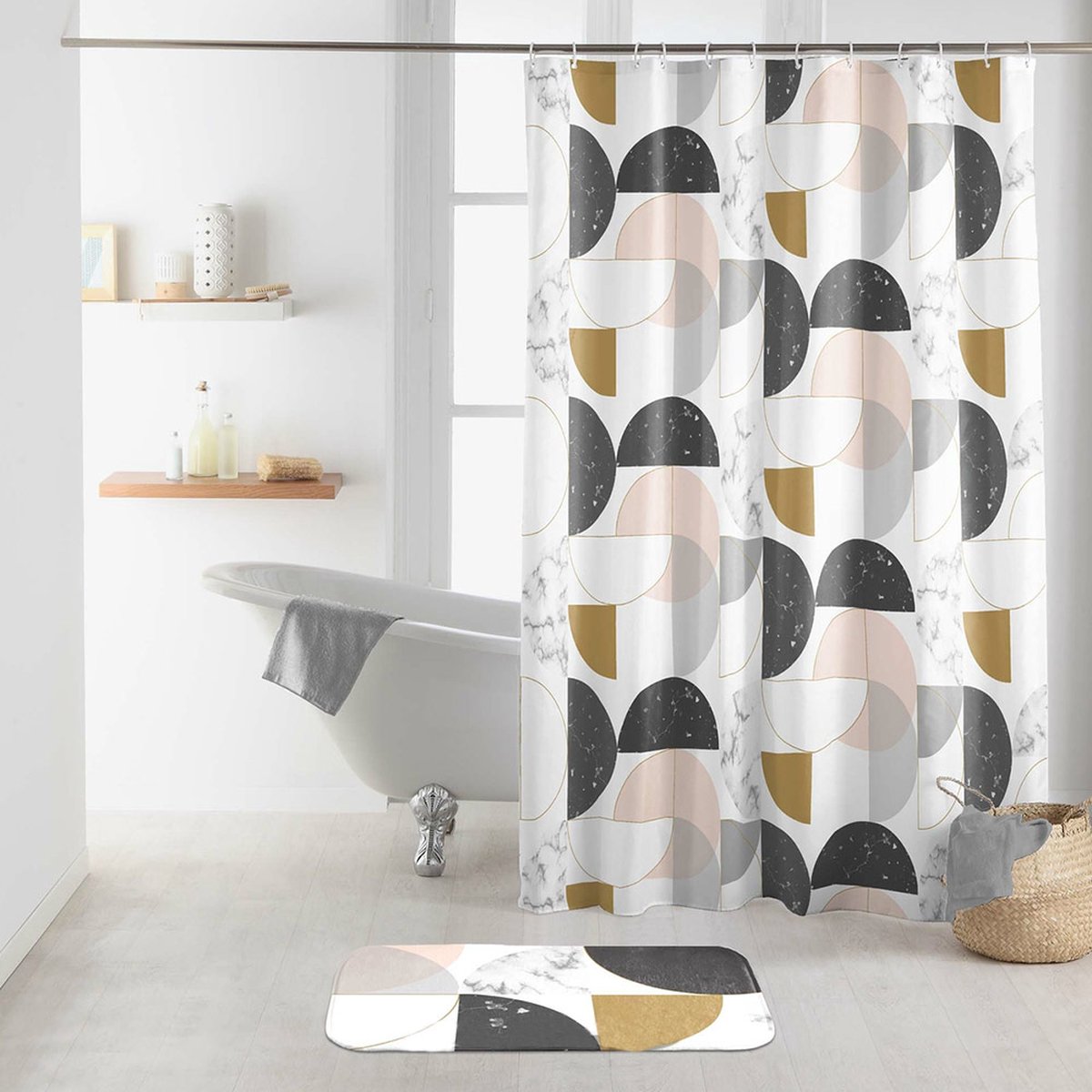 Douchegordijn 180 x 200 cm Geometric Marble