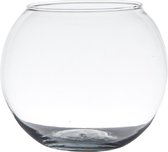 Transparante ronde bol vissenkom vaas/vazen van glas 11 x 14 cm - Bloemen/boeketten vaas voor binnen gebruik