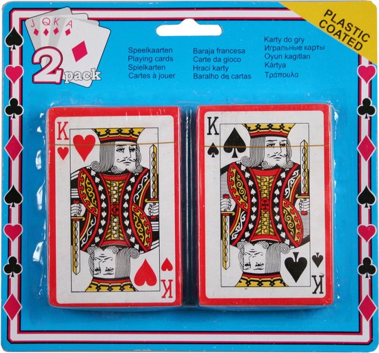 Afbeelding van het spel 6x Pakjes poker/kaartspellen geplastificeerd - Kaartspellen - Speelkaarten - Pesten/pokeren - Engelstalige speelkaarten
