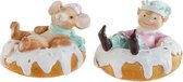 Decoratieve figuren DKD Home Decor Hars Muis (2 pcs) (11.5 x 11 x 8 cm)