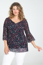 Paprika Dames Blouse Diane met een geometrische print en lurex - Outdoorblouse - Maat 44