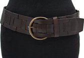 Taille/heup riem bruin 6 cm breed - Bruin - Heupriem - Echt Leer - Taille: 105cm - Totale lengte riem: 120cm