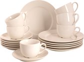 Palmer Servies/koffieset Royal Ivory Porselein 6-persoons 18-delig Offwhite