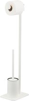 Sealskin Brix Toiletbutler vrijstaand - Toiletborstel met houder - Toiletrolhouder zonder klep - Wit