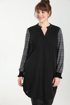 Promiss Dames Tuniek met geruite pofmouwtjes - T-shirt - Maat 50