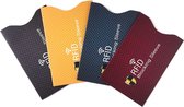 RFID pinpas creditcard hoesjes in 4 kleuren ( 4 Pack ) ID kaart beschermers / RFID Blocker / NFC Bankpas en Creditcard RFID Beschermhoesjes.