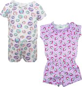 Pummel Eenhoorn Jumpsuit - Pyjama - Set van 2 stuks - Maat 110/116