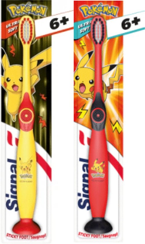 2x Pokemon tandenborstels met zuignap - Ultra soft - Anti-bacterieel - Kids  - Kinderen... | bol.com