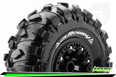 Louise RC - CR-ROWDY - 1-10 Crawler Bandenset - Gemonteerd - Super Soft - Velgen 2.2 Zwart - Zeskant 12mm - L-T3238VB