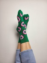 Donut sokken - Sinterklaas cadeau voor hem - sinterklaas cadeau voor hoor - Valentijn cadeautje voor haar - verjaardag - cadeau - I do not want to live without you - maat 36-39 - k