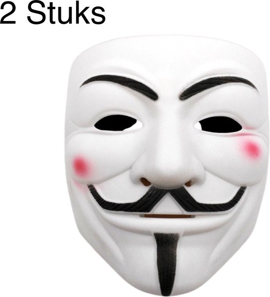 Afvoer hart bijeenkomst Anonymous Masker - 2 Stuk(s) - V For Vendetta - Carnaval - Kleding - Masker  | bol.com