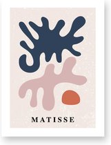 Poster Matisse - Mat velvet papier - Blauw-Roze - 30x40 cm