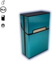 Sigaretten Doosje - Blauw - Aluminium - Sigaretten Houder/Hoesje - Weerbestendig - Stevig En Luxe Opbergdoosje