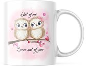 Valentijn Mok met tekst: owl of me loves owl of you | Valentijn cadeau | Valentijn decoratie | Grappige Cadeaus | Koffiemok | Koffiebeker | Theemok | Theebeker