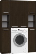 Wasmachine Ombouwkast-Opbouwkast-Wasmachine-2 kolomkasten-Wenge