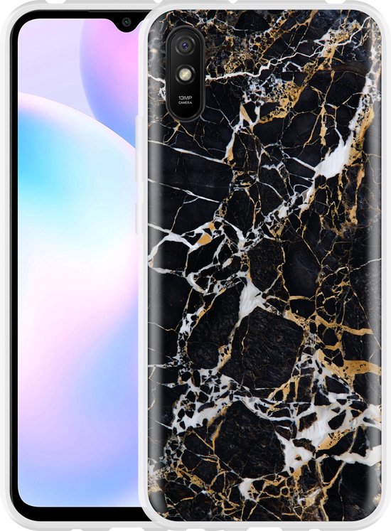Custodia DESSEN Per Xiaomi Redmi 9AT / 9A: Silicone Morbido Con Anello Girevole E Supporto Magnetico, Nero - 4