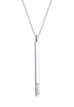 Elli Dames Halsketting ames Y-ketting met hanger staaf en kristallen in 925 sterling zilver 45 cm lang