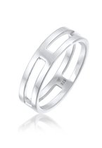 KUZZOI Heren Ring Heren Band Ring Bar Solid Trend Basic in 925 Sterling Zilver Gold Plated