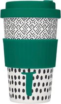 Kitchencraft Koffiebeker Alfabet T 410 Ml Bamboe Wit/groen/zwart