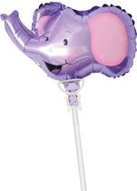 Tib Folieballon Olifant Junior 35 Cm Paars 2-delig