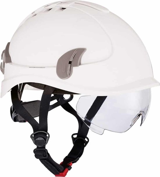 Cerva Alpinworker Lichte veiligheidshelm met veiligheidsbril - Maat: One size - wit
