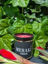 Meraki-Candles - Unieke handgemaakte Soja-geurkaars 'Red Wood' - geur Grapefruit - 65 branduren