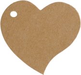 Pak met 10 hartvormige kaartjes/tags van 4 x 4 cm kraft kaartje - tag - hart - valentijn - liefde