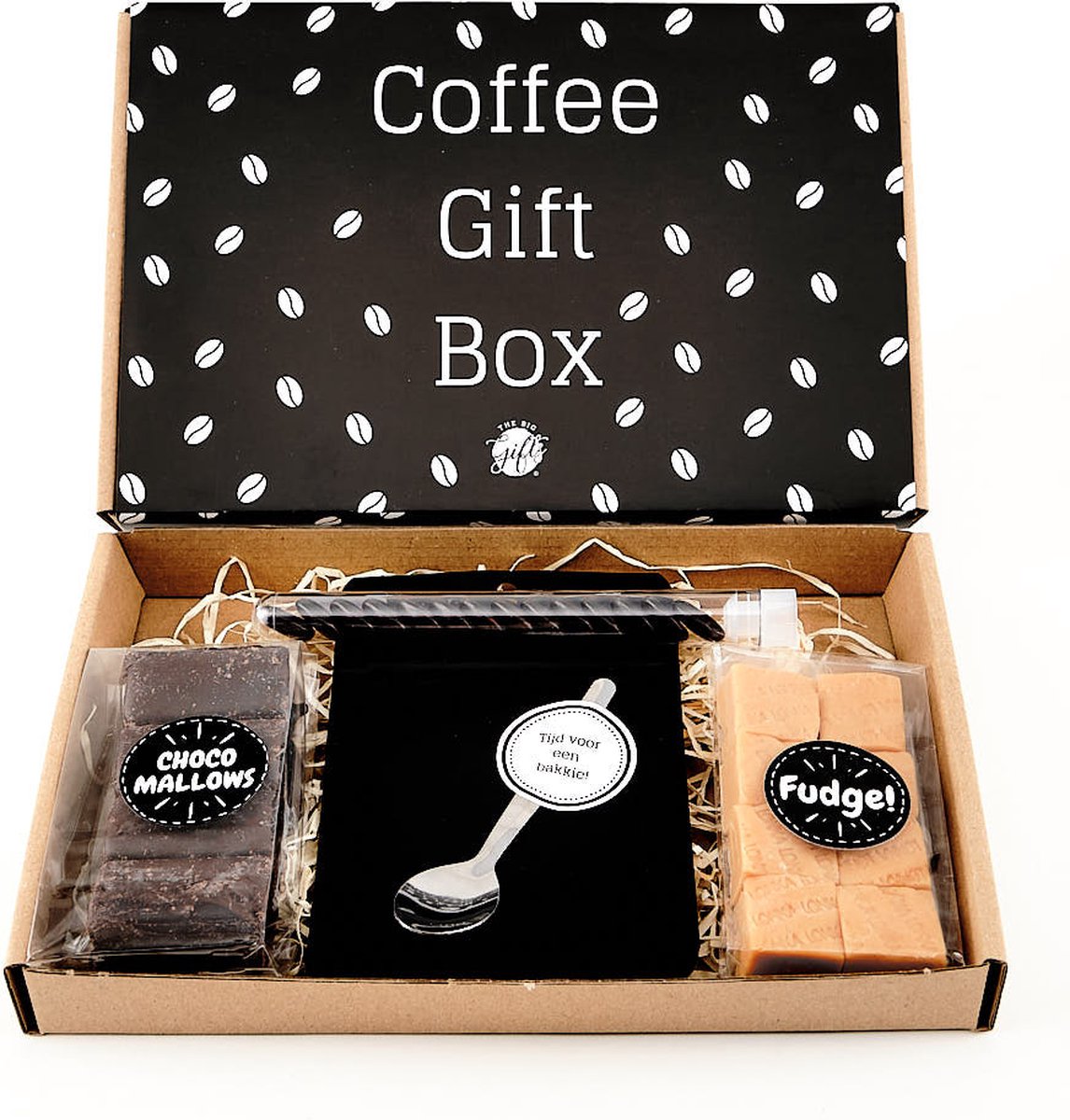 Brievenbuspakket coffee gift box - Cadeau - KOFFIE - Brievenbus pakket - The Big Gifts - cadeau voor man - cadeau voor vrouw - giftset - chocolade - eten - vaderdag - moederdag - pasen - snoep - cadeaubox - Merkloos