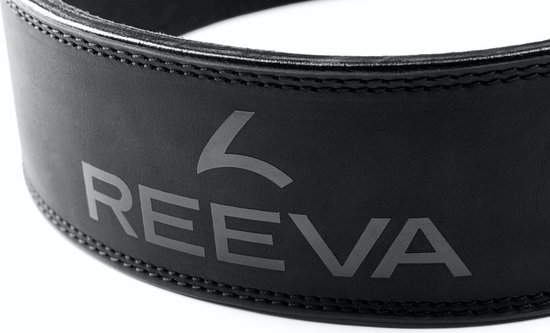 Reeva Lifting Belt - Zwart Lederen Powerlift Riem in Maat L - Lever Belt geschikt voor Crossfit, Powerlifting, Fitness en Bodybuilding - Lifting Belt voor Heren en Dames - reeva