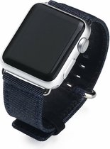 Denim bandje donkerblauw met klassieke gesp voor Geschikt voor Apple Watch 38mm - 40mm vervangende horlogeband voor geschikt voor Apple Watch Series 6/5/4/3/2/1