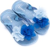 Zebra Slipper blauw mini - LAATSTE MAAT 22,5-23,5