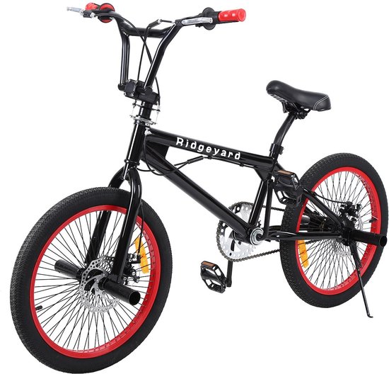 Polaza® BMX Mountainbike - Professionele 20 Inch fiets - 20 inch BMX Style Fiets - Rood