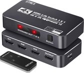 Strex HDMI Switch 4k HDR @60hz - 3 Input & 1 Output - 720P/1080P/4K/3D/Dolby Ondersteuning - Incl. Afstandsbediening