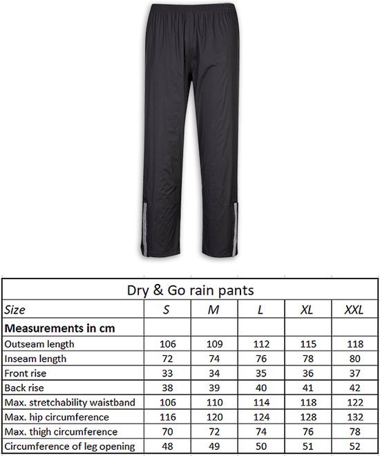 Lynx Regenbroek Dry & Go Heren Nylon Zwart Maat Xxl van Lynx. — afbeelding 5
