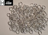 Hisa - Ringen voor sieraden - Silver - 200 stuks - Jumpring Splitring Ring Ringetjes - 4 mm