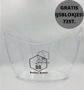 Bottles Better - GROTE IJSEMMER - GRATIS IJSBLOKJES - Ice Bucket - Champagne/drank koeler 12 liter (Inhoud 16 á 18 pils 0.3l