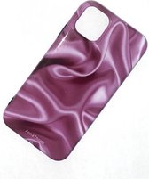AnnaThome - iPhone 12 pro max telefoonhoesje - Pink Satin - Roze - Satijn