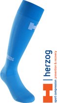 herzog pro compression sock long maat 2 foot 36-39 blauw