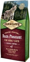 Carnilove granenvrij Eend & Fazant Hairball control 6kg