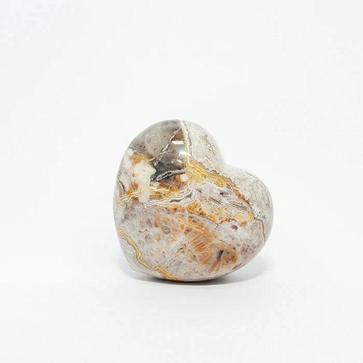 Sattva Rocks | BRIGHT | Crazy Lace Agaat hart (20mm) 3 stuks in een linnen kado zakje