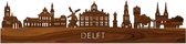 Skyline Delft Palissander hout  - 80 cm - Woondecoratie design - Wanddecoratie met LED verlichting
