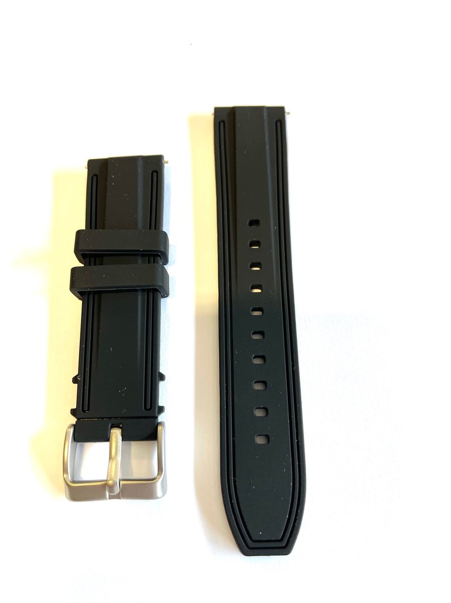 Amzpas 3 stuks vervangende horlogeband siliconen 20 mm 22 mm armband horlogeband met snelsluiting, voor vrouwen en mannen, zwart/roségoud/goud, 22mm