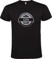 Zwart  T shirt met  " Member of the Gin club "print Zilver size XXXXXL